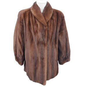 Vintage Beige Mink Coat Mid Length Custom Women's Jacket from the Fur Boutique